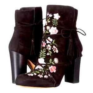 Sam Edelman | Boots | Winnie |  Embroidered ankle boots stacked heel | women 10